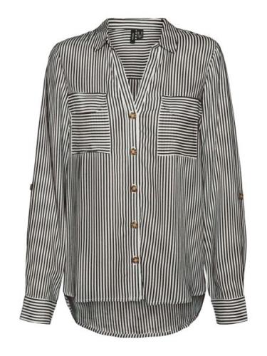 VERO MODA Bluse 'VMBumpy'  choko / hvid