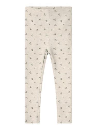 NAME IT Leggings 'NMFOLINNE'  beige / grøn / petroleum