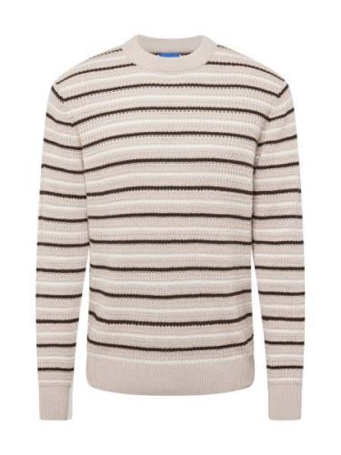 JACK & JONES Pullover 'JORBRONX'  mørkebeige / sort / hvid