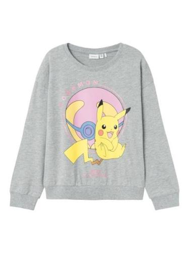 NAME IT Sweatshirt 'Jaxara Pokemon'  røgblå / gul / grå-meleret / lill...