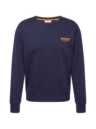 JACK & JONES Sweatshirt 'JJOLIVE'  navy / orange