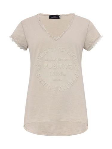 Zwillingsherz Shirts 'Positive Mind'  beige