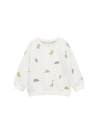 MANGO KIDS Sweatshirt 'DINOAOP'  ecru / røgblå / gul / grøn