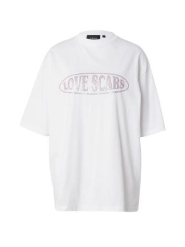 Love Scars Oversized bluse  lilla / hvid