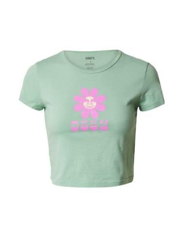 Obey Shirts  pastelgrøn / fuchsia / hvid