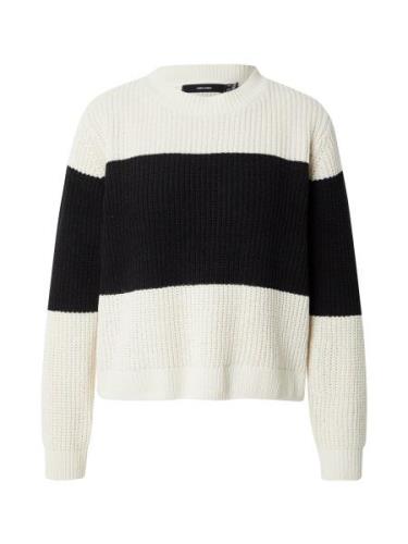 VERO MODA Pullover 'VMAGATE'  beige / sort