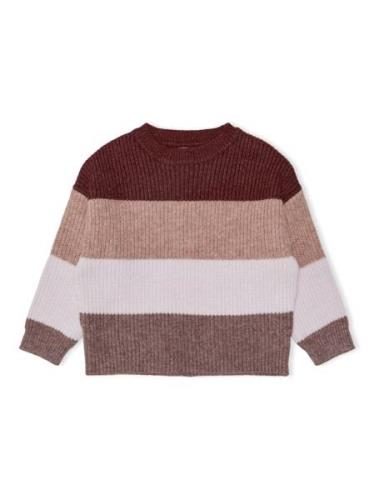 KIDS ONLY Pullover 'Sandy'  lysebeige / brun-meleret / carminrød / hvi...