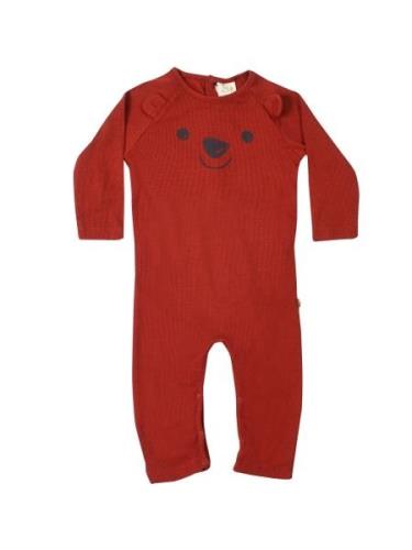 Milk & Muffin Overall 'BEAR'  rød / sort