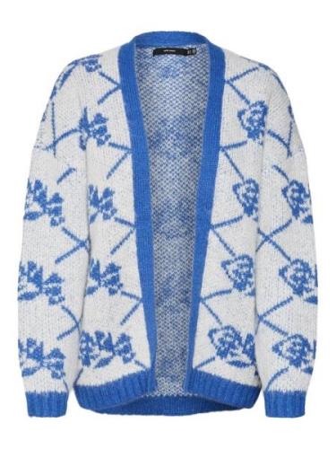 VERO MODA Cardigan 'ZELMA'  blå / hvid