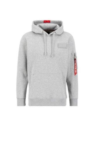 ALPHA INDUSTRIES Sweatshirt 'Red Stripe'  grå-meleret / brandrød / hvi...