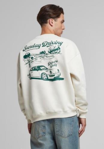 Another Cotton Lab Sweatshirt 'Sunday Driving'  creme / mørkegrøn