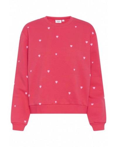 SAINT TROPEZ Sweatshirt 'Dagna'  koral / hvid