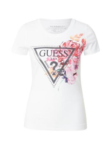 GUESS Shirts 'PEONY'  orange / pink / sølv / hvid