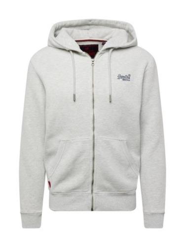 Superdry Sweatjakke 'ESSENTIAL'  lysegrå