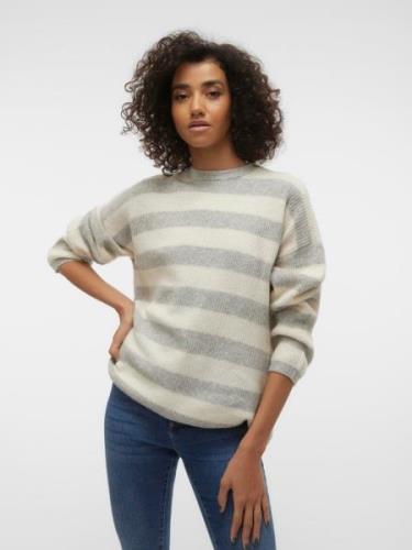 VERO MODA Pullover 'VMNATAHLIE'  lysegrå / uldhvid