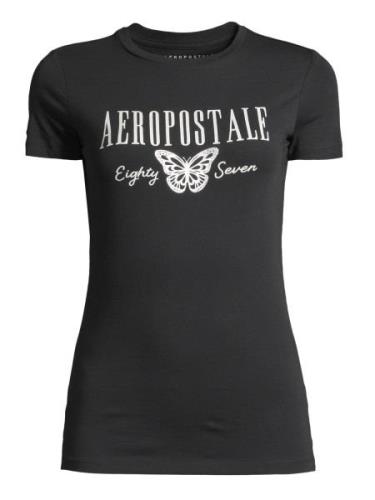 AÉROPOSTALE Shirts  sort / sølv