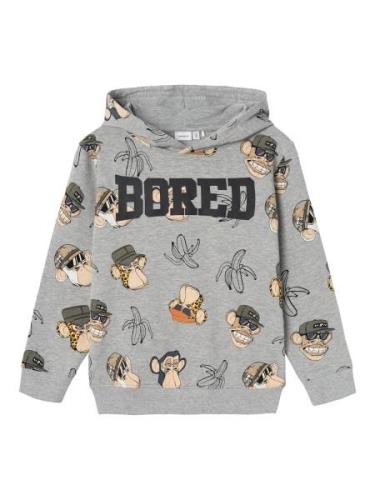 NAME IT Sweatshirt 'Bored Ape'  beige / grå-meleret / oliven / sort