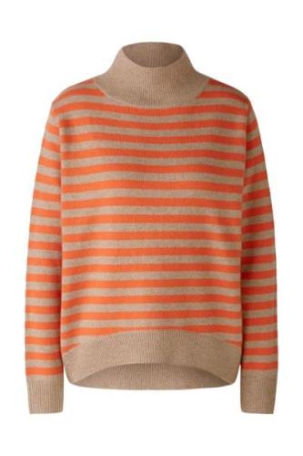 OUI Pullover  mørkebeige / orange