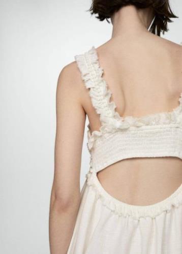 MANGO Sommerkjole 'Cake'  offwhite