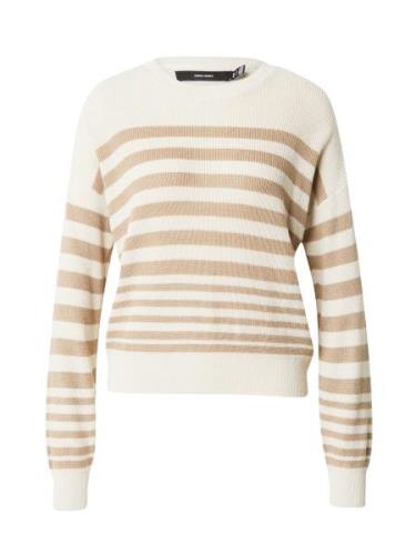 VERO MODA Pullover 'NEW LEXSUN'  creme / lysebrun