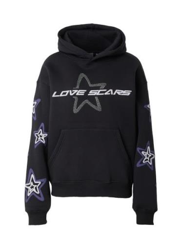 Love Scars Sweatshirt  violetblå / sort / sølv / hvid