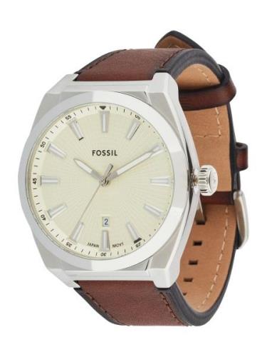 FOSSIL Analogt ur 'Everett'  elfenben / brun / sølv