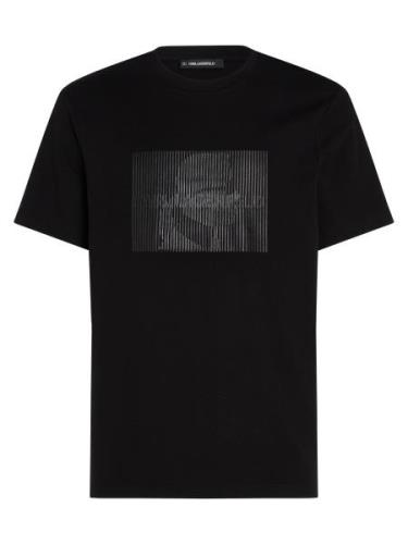 Karl Lagerfeld Bluser & t-shirts 'Optical Illusion'  grå / sort