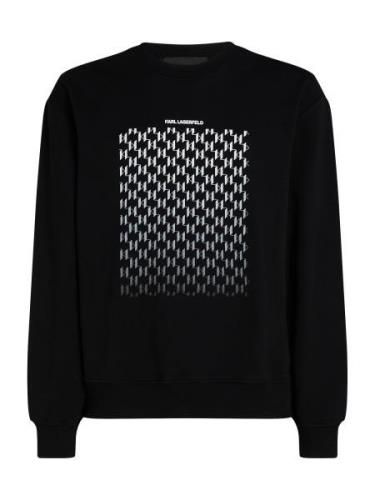 Karl Lagerfeld Sweatshirt 'Monogram Degradé'  sort / hvid