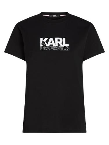 Karl Lagerfeld Shirts 'STACK'  sort / hvid