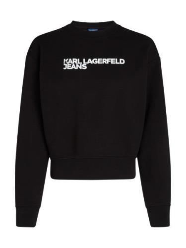 KARL LAGERFELD JEANS Sweatshirt 'ESSENTIAL'  sort / hvid