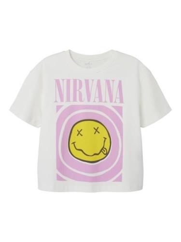 NAME IT Shirts 'Nirvana'  gul / pink / sort / hvid