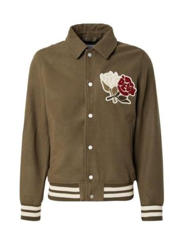 Les Deux Overgangsjakke 'Felipe Varsity'  khaki / oliven / rød / hvid