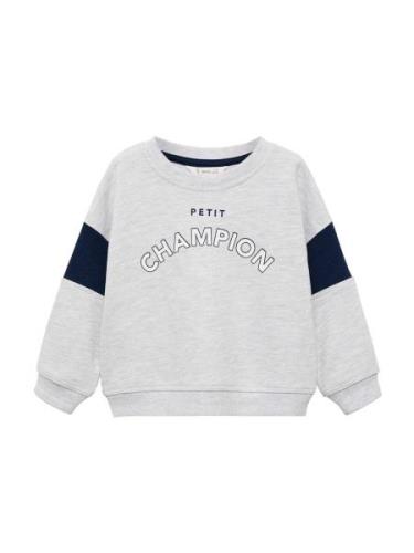 MANGO KIDS Sweatshirt 'CHAMPION'  natblå / lysegrå / grå-meleret