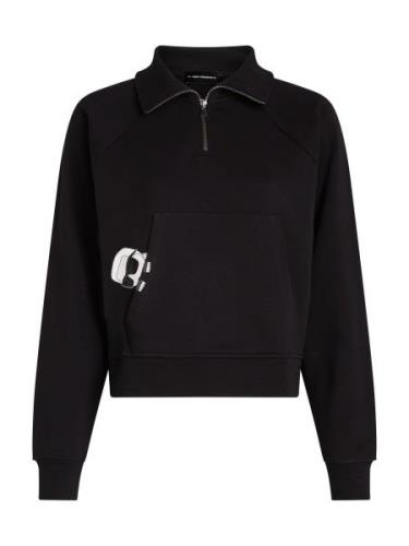 Karl Lagerfeld Sweatshirt 'IKON'  sort / hvid