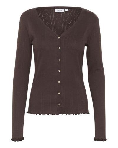 SAINT TROPEZ Cardigan 'Gru'  mokka