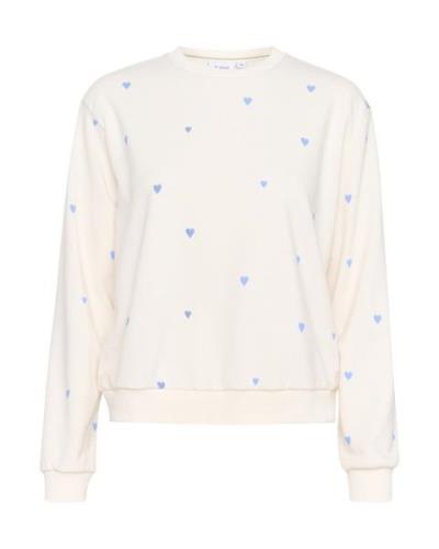 SAINT TROPEZ Sweatshirt 'Dagna'  lyseblå / naturhvid