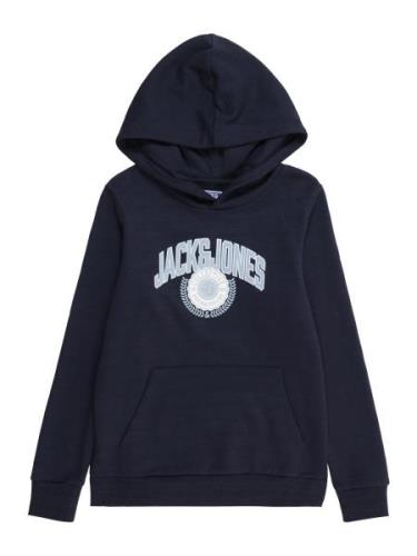 Jack & Jones Junior Sweatshirt 'JJKAM'  natblå / opal / hvid