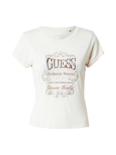 GUESS Shirts 'GENUINE'  creme / royalblå / brun / sølv