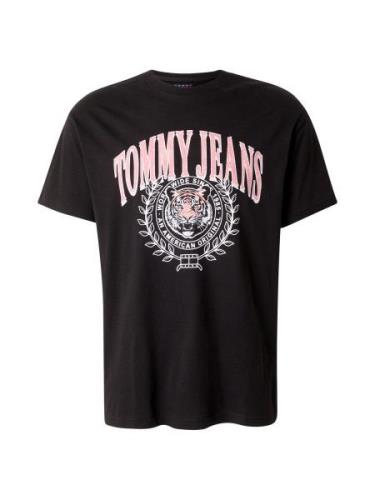 Tommy Jeans Bluser & t-shirts 'VARSITY TIGER'  lyserød / sort / hvid