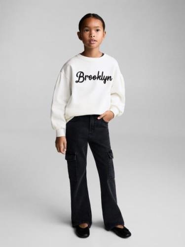 MANGO KIDS Sweatshirt 'BROOKLYN'  ecru / sort