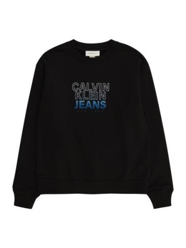 Calvin Klein Jeans Sweatshirt  blå / sort / offwhite