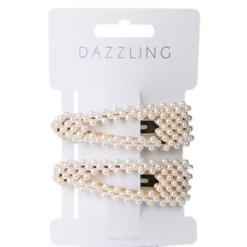 Dazzling Hår 2-pack Barettes Pearls