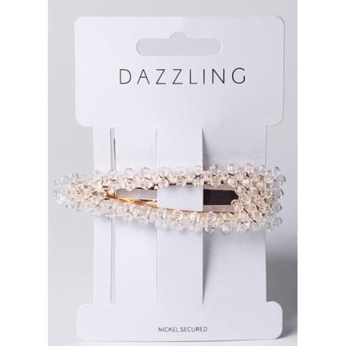 Dazzling Barette Pearls Transparant 9 cm