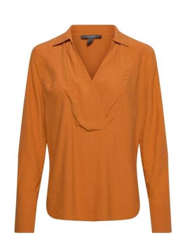 Women Blouses Woven Long Sleeve Esprit Collection Yellow