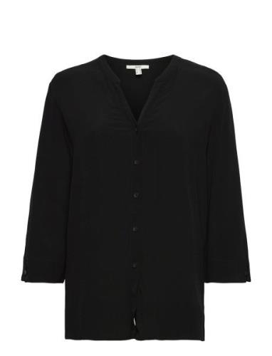 Wide Blouse With 3/4-Length Sleeves Esprit Casual Black