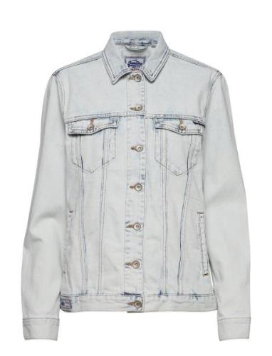 Denim Long Line Jacket Superdry Grey