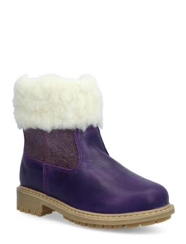 Timian Wool Top Boot Wheat Purple