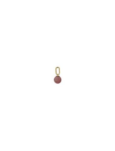 St Drop Charm 5Mm Gold Plated Design Letters Red