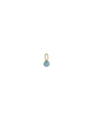 St Drop Charm 5Mm Gold Plated Design Letters Blue