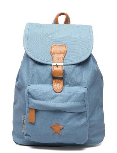 Baggy Back Pack, Cloudy With Leather Star Smallstuff Blue